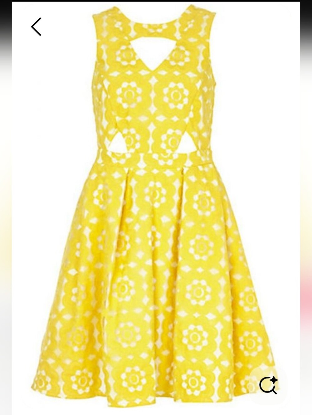 RIVER ISLAND | NWT UK 10 (US 6) Lace Cut Out Midi Dress | yellow | $120 retail